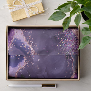 Purple Glittery Agate Texture Tissue Paper
