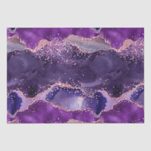 Purple Glittery Agate Texture Tissue Paper
