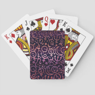 Purple Glittery Planetary Universe Space Planets Poker Cards