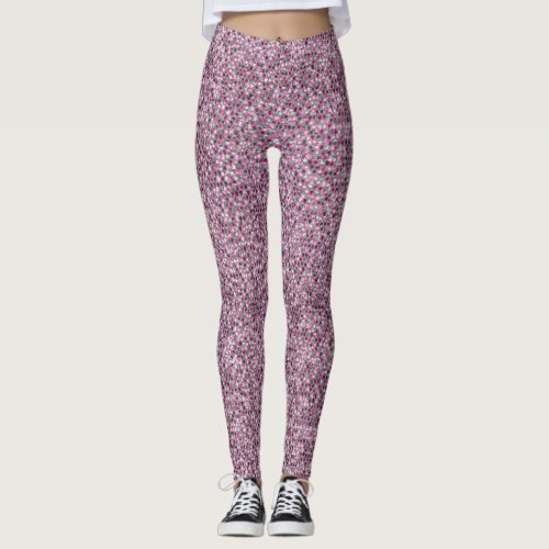 Purple Glittery Print Leggings