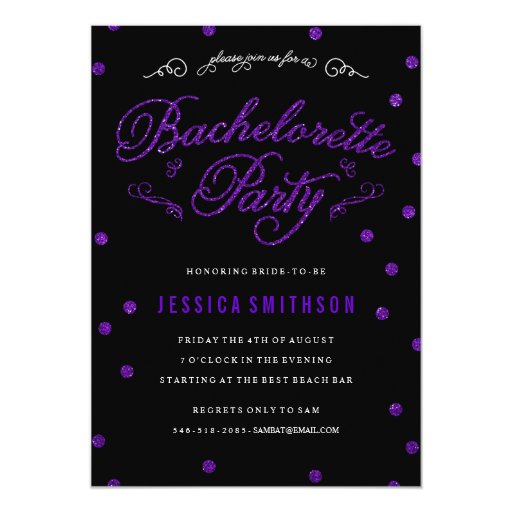 Purple Bachelorette Party Invitations 10