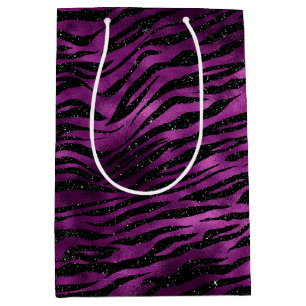 Purple Glitz Zebra Print Medium Gift Bag