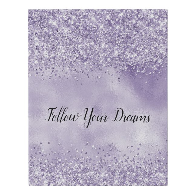 Purple Glitzy Glitter           Faux Canvas Print (Front)