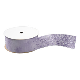 Purple Glitzy Glitter Grosgrain Ribbon