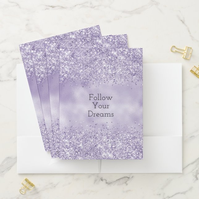 Purple Glitzy Glitter     Pocket Folder (In Situ)
