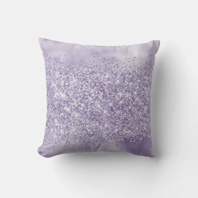 Purple Glitzy Glitter         Throw Pillow (Front)