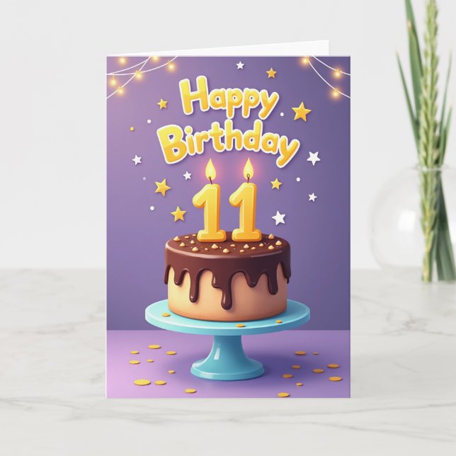 Purple Glow Birthday Card (Front)