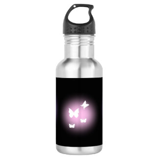 ✨ Purple Glow & Butterflies 18oz Stainless Steel Water Bottle