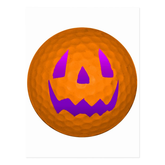 Purple Glow Halloween Golf Ball Post Card