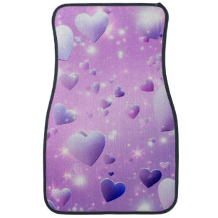 Purple Glow Heart Car Floor Mat