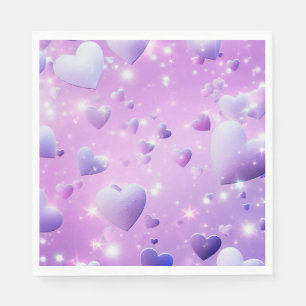 Purple Glow Heart  Napkins