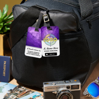 Purple Glow Logo Brand Marketing Custom ID Design  Luggage Tag