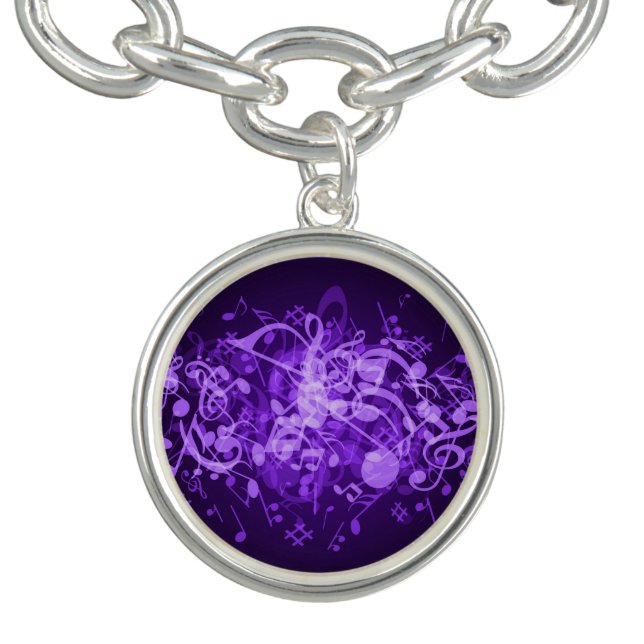 Purple Glow Music Notes Bracelet (Design)
