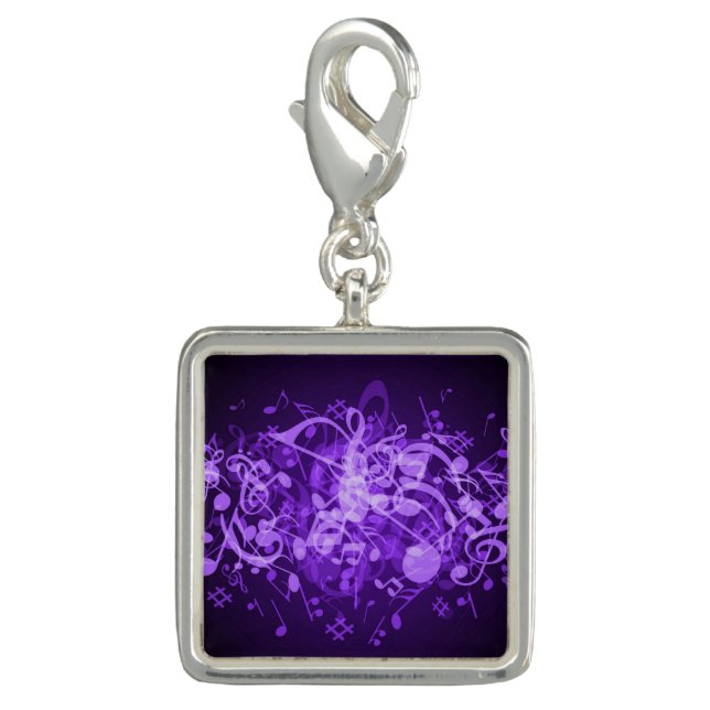 Purple Glow Music Notes Charm (Front)