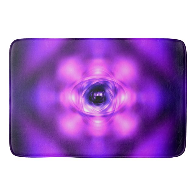 Purple glowing atom bath mat (Front)