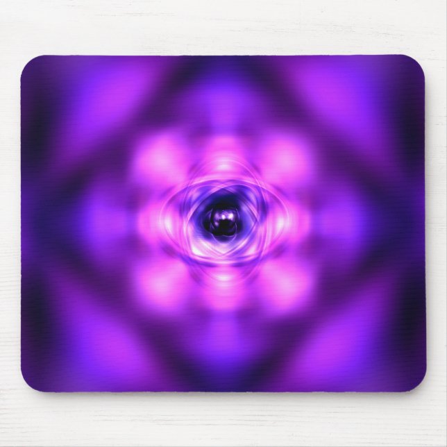 Purple glowing atom mouse pad (Front)