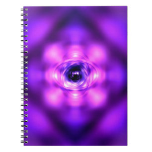 Purple glowing atom notebook