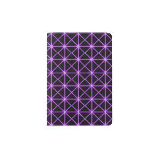 Purple Glowing Grid Passport Holder