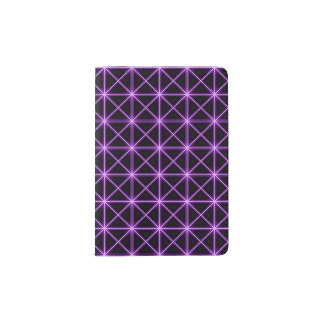 Purple Glowing Grid Passport Holder (Front)