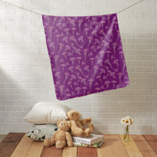 Purple glowing jelly fish pattern baby blanket