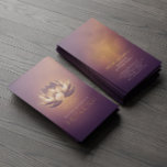 Purple Glowing Lotus and OM Symbol Yoga Instructor Business Card