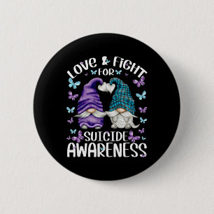 Purple Gnome With Cute Butterfly Pattern Suicide A Button