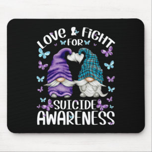 Purple Gnome With Cute Butterfly Pattern Suicide A Mouse Pad