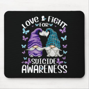 Purple Gnome With Cute Butterfly Pattern Suicide A Mouse Pad