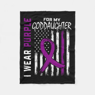 Purple Goddaughter Pancreatic Cancer Awareness Ame Fleece Blanket