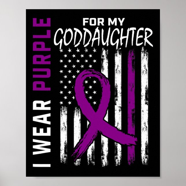Purple Goddaughter Pancreatic Cancer Awareness Ame Poster (Front)