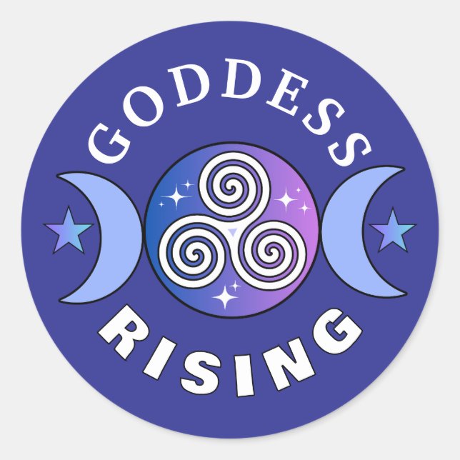 Purple Goddess Rising Round Sticker (Front)