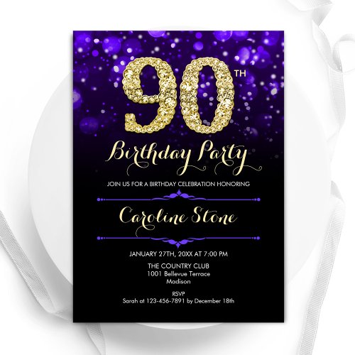 Purple Gold 90th Birthday