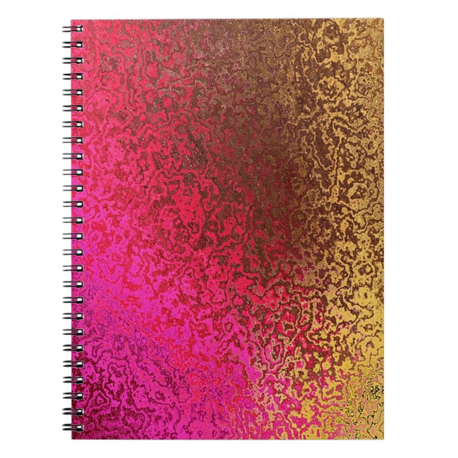 Purple Gold Abstract Metallic Texture Design Notebook (Front)