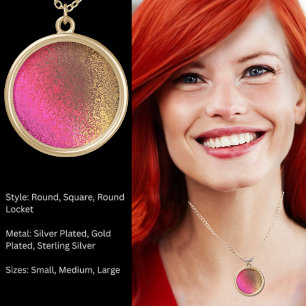 Purple Gold Abstract Metallic Texture Design Plated Necklace