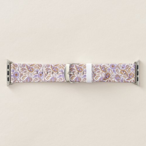 Purple Gold Abstract Paisley Apple Watch Band