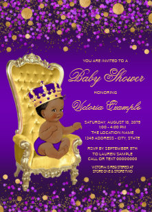 Purple Gold Baby Shower Invitations Zazzle