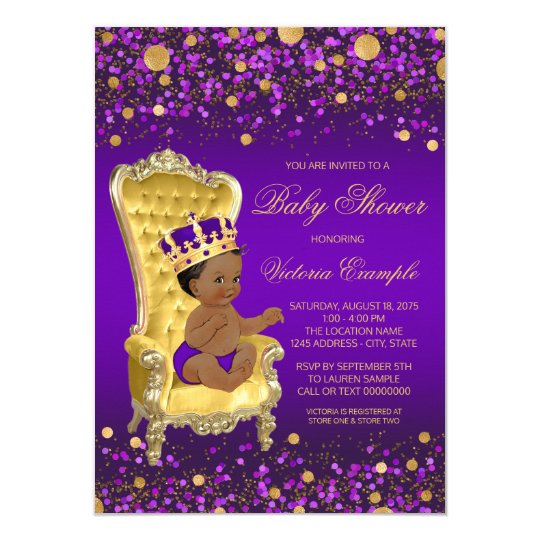 Purple And Gold Baby Shower Invitations 7