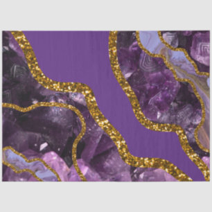 Purple & Gold Agate Geode Glitter  Tissue Paper