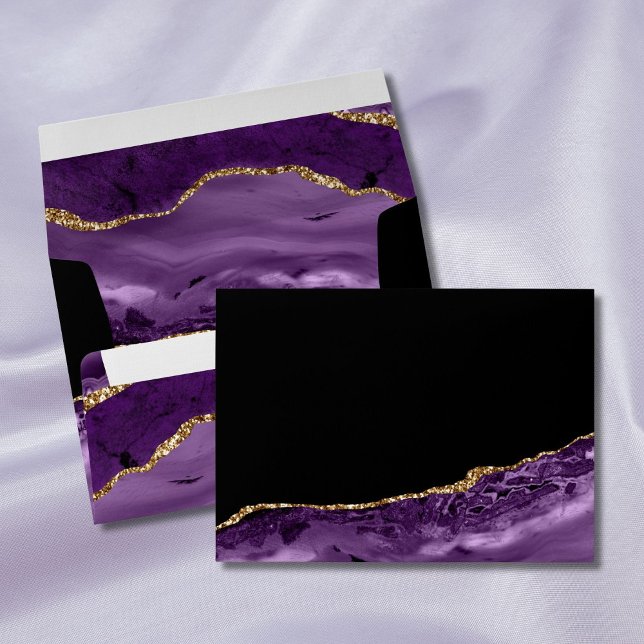 Purple Gold Agate Geode Wedding Envelope (Creator Uploaded)