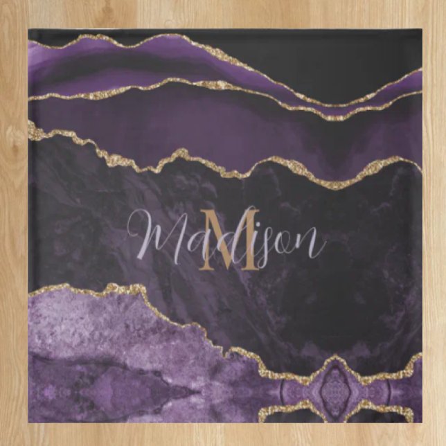 Purple Gold Agate Glitter Trendy Duvet Cover (Creator Uploaded)
