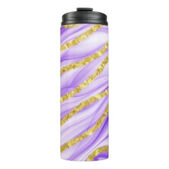 Purple & Gold Agate Look Wave Patterns Thermal Tumbler by JLBIMAGES at Zazzle