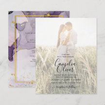 Purple Gold Alcohol INK Abstract PHOTO Wedding