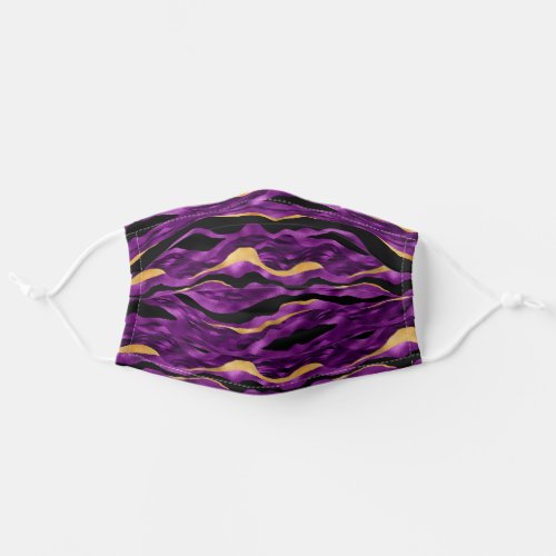 Purple Gold and Black Tiger Stripe Adult Cloth Face Mask