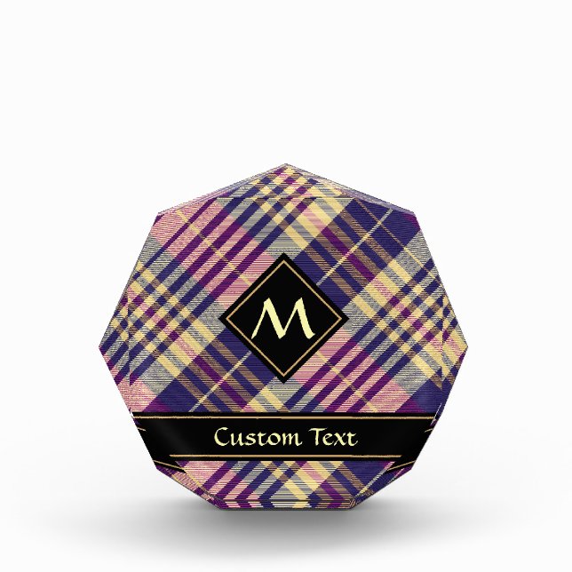 Purple, Gold and Blue Tartan Acrylic Award (Front)