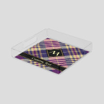 Purple, Gold and Blue Tartan Acrylic Tray