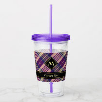 Purple, Gold and Blue Tartan Acrylic Tumbler