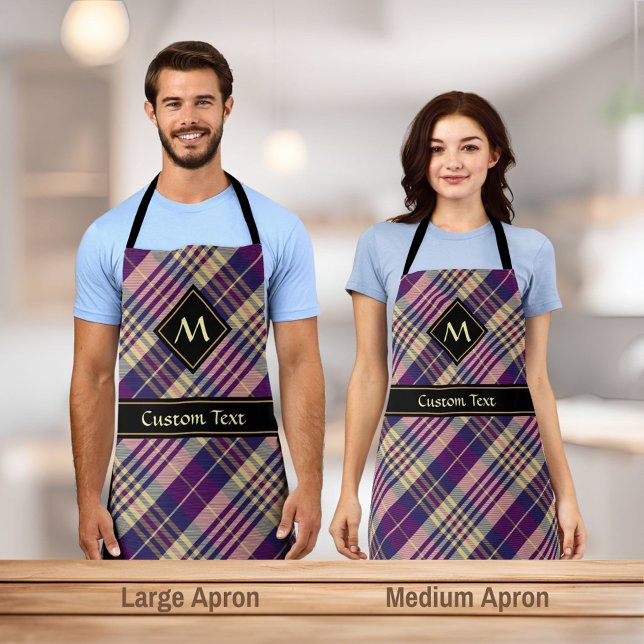 Purple, Gold and Blue Tartan Apron (Creator Uploaded)