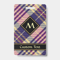 Purple, Gold and Blue Tartan Badge