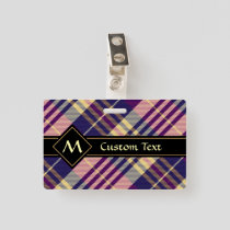 Purple, Gold and Blue Tartan Badge