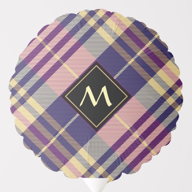 Purple, Gold and Blue Tartan Balloon (Front)